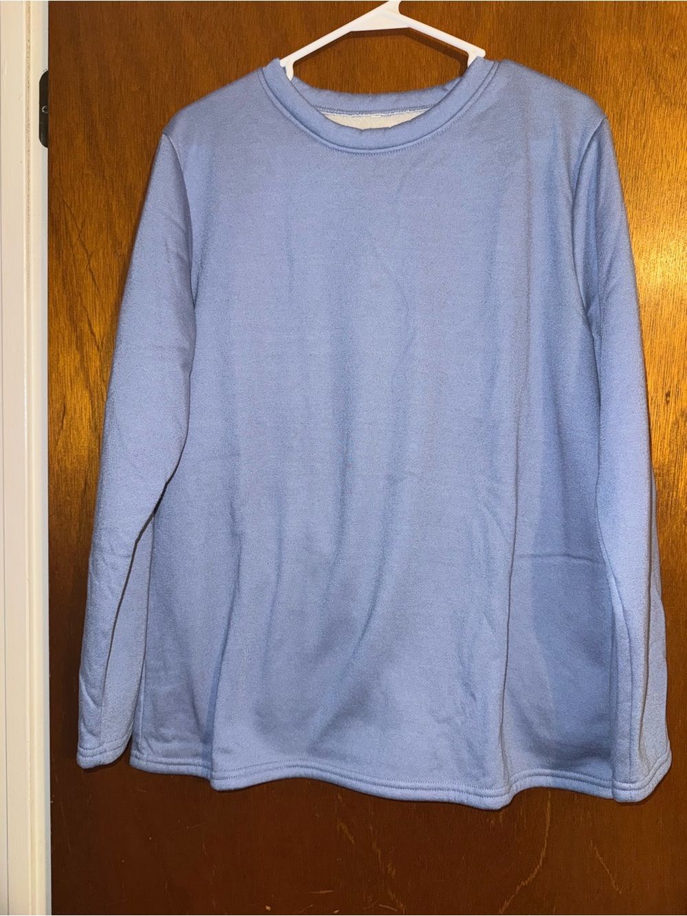 Light Blue Women's Sherpa lined Fleece Pullover Sweatshirt